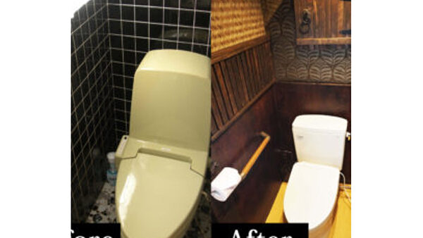 1st and 2nd floor restrooms were renovated with the feeling of warmth of the wood.